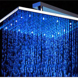 10" Square Multi Color Led Rain Shower Head - Products