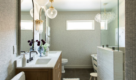 A 130-Square-Foot Bathroom Gets Warm Style With a Reeded Vanity