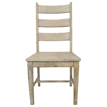Classic White Wash Ladder Dining Chair