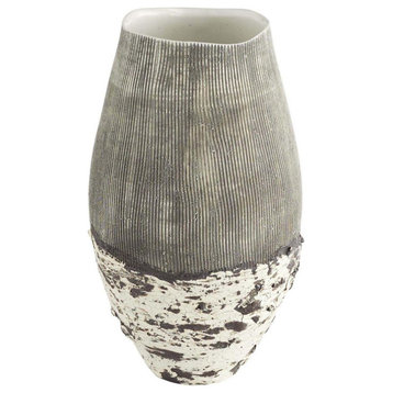 Calypso Vase, Off White and Brown