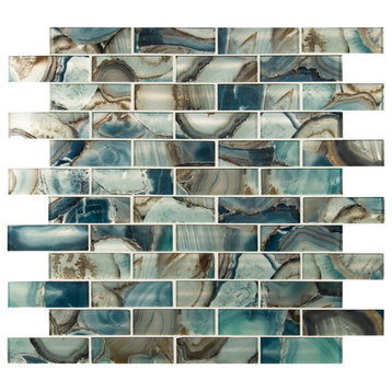 Night Sky 2X6 Glass Subway Tile, 10 Sheets