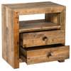 Norman Reclaimed Pine 2 Drawer Nightstand Distressed Natural by Kosas Home
