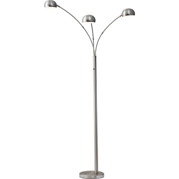 Domino Arc Lamp - Brushed Steel
