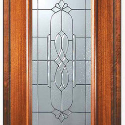 Prehung Single Door 80 Wood Mahogany Kensington Full Lite Glass - Front Doors