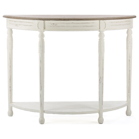 Vologne Traditional White Wood French Console Table