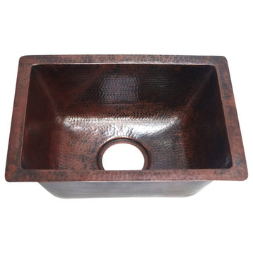 Rectangular Bar Copper Sink Undermount Or Drop In, Without Matching Solid Copper