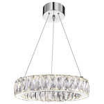 CWI Lighting - Juno LED Chandelier With Chrome Finish - An undeniably elegant light fixture that would make a stylish addition to your living room or dining room. The Juno 3" LED Chandelier features a 3 inch thick crystal halo with 16 inches diameter. Integrated LEDs make this light fixture cast a brilliant shine. This is a dimmer-compatible fixture so you can adjust the light brightness to set different moods. Feel confident with your purchase and rest assured. This fixture comes with a three years warranty against manufacturers defects to give you peace of mind that your product will be in perfect condition.