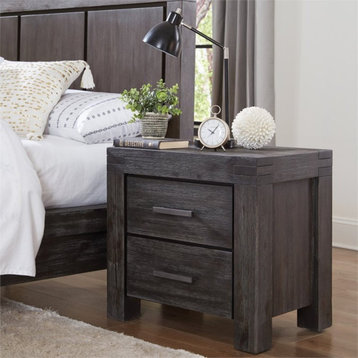 Modus Meadow 2 Drawer Solid Wood Nightstand in Graphite