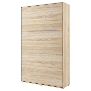 MILANO Wall Bed, Sonoma Oak, With Mattress 47.2 X 78.7 Inch