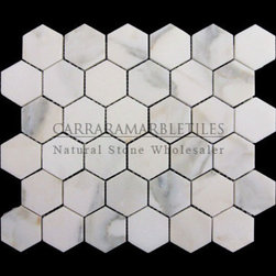 Calacatta Gold Italian Marble 2" Hexagon Mosaic Tile Honed - Products