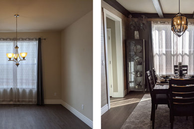 Transitional dining room photo in Denver