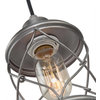 LNC 1-Light Farmhouse Rustic Brushed Gray Cylinder Mini Pendant Lighting