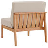 Sofa Middle Chair, Wood, Brown Natural Taupe Gray, Modern, Outdoor Patio Cafe
