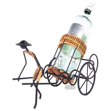 Asian Style Rickshaw Puller Wine Holder