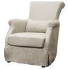 Baxton Studio Carradine Beige Linen Slipcover Modern Club Chair