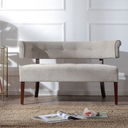 Jared Tufted Bench Settee, Silver Grey - Products