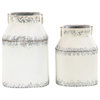 Farmhouse White Metal Decorative Jars 98482