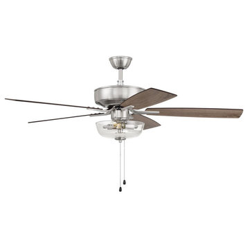 Craftmade Pro Plus 52" Ceiling Fan With Light Kit, Brushed Polished Nickel