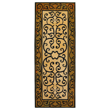 Frontgate Homefires Accent Area Rug With Scrolls Washable Rug, 21"x54"