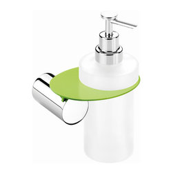Secret Bath. Wall soap dispenser. Chrome-Green. Giselle Collection. - Soap & Lotion Dispensers