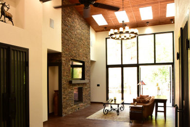 Trendy living room photo in Denver