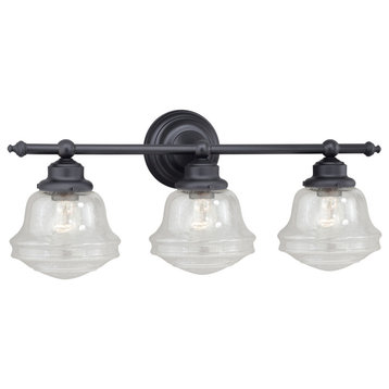 Huntley 3-Light Vanity Clear Glass Oil Rubbed Bronze