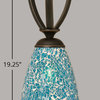 Zilo 1 Light Mini Pendant, 5.5" Turquoise Fusion Glass