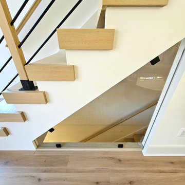 Project #111 | Open-Riser Staircase with Glass Panel Detail