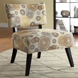 COASTER 902116 BEIGE BOWN ORANGE WOVEN FABRIC ACCENT CHAIR - Armchairs And Accent Chairs