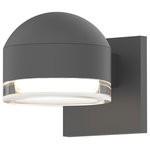 Sonneman - Reals Sconce Cylinder Lens and Dome Cap, Clear Lens, Textured Gray - Beautifully executed forms of sculptural presence and simplicity that are equally at home inside or out.