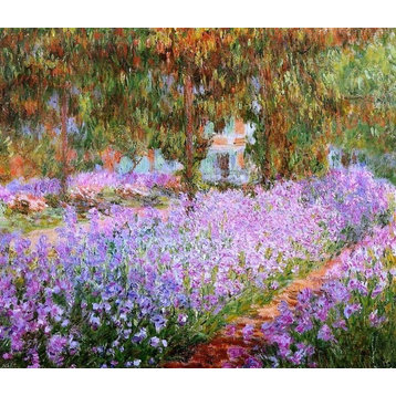 Claude Oscar Monet Irises in Monet-s Garden, 20"x25" Wall Decal