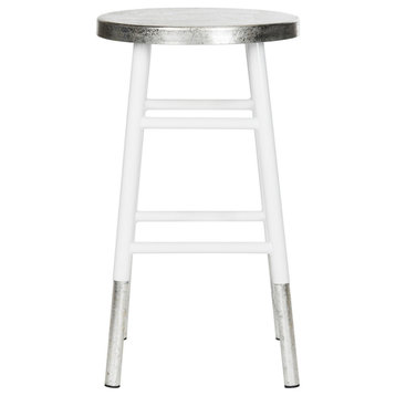 Daisy Silver Dipped Counter Stool set of 2 White / Silver