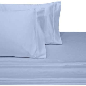 Full Size 600 Thread Count 100% Cotton Sheet Sets Solid (Blue)