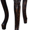 Vanity Chair Louis Rococo Serpentine Carved Wood  Antiqued Black