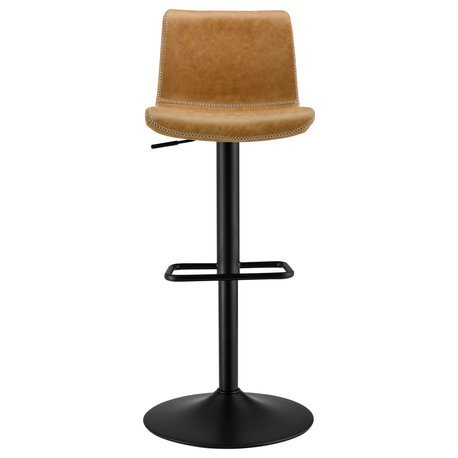 Jayden Low back Gaslift Bar Stool, Set of 2, Vintage Cedar Brown