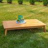 Linon Farrah Outdoor Teak Wood Coffee Table with Slatted Top in Natural Oil