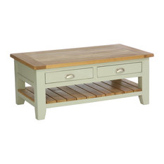 2-Drawer Rectangular Coffee Table, French Grey