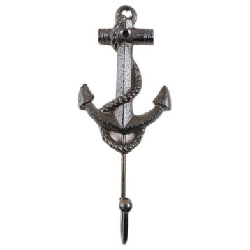 Cast Iron Anchor Hook, Rustic, 7"