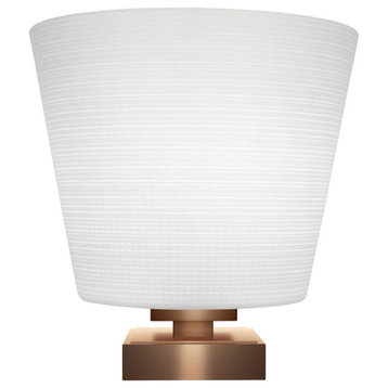 Luna 1-Light Table Lamp, New Age Brass/White Matrix