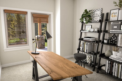 Inspiration for a rustic home office remodel in Calgary