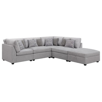 Coaster Cambria 5-piece Fabric Upholstered Modular Sectional Gray