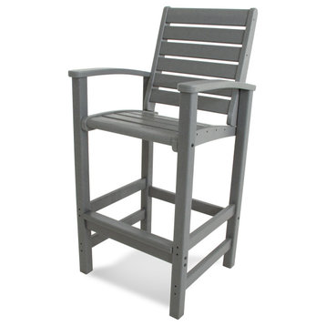 Polywood Signature Bar Chair, Slate Gray