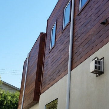 Modern Style Homes , Round Downspouts,Square Collector Boxes,Angle Faced Gutters