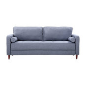 Mid Century Modern Linen Fabric Living Room Sofa, Dark Blue