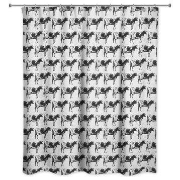 Black Cow Pattern 71x74 Shower Curtain
