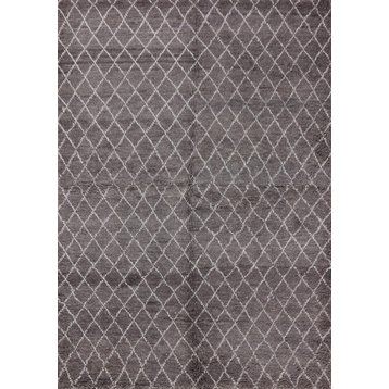 Moroccan Collection Oriental 6'x9' Modern Hand Knotted Wool Area Rug