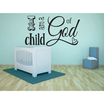 Decal, I Am A Child Of God Kids Baby Boy Girl Bible Quote, 20x30"