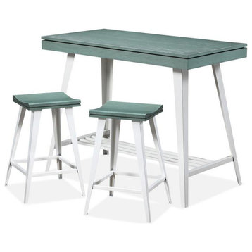 Furniture of America Melba Wood 3-Piece Counter Height Table Set in Green