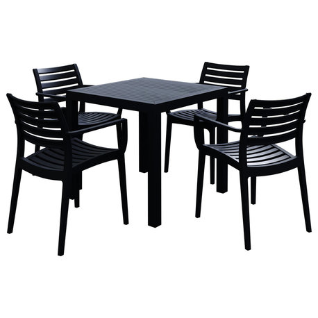 Compamia Artemis 5-Piece Outdoor Dining Set, Black