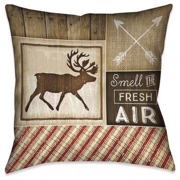 Laural Home Country Cabin I Outdoor Decorative Pillow, 18"x18"